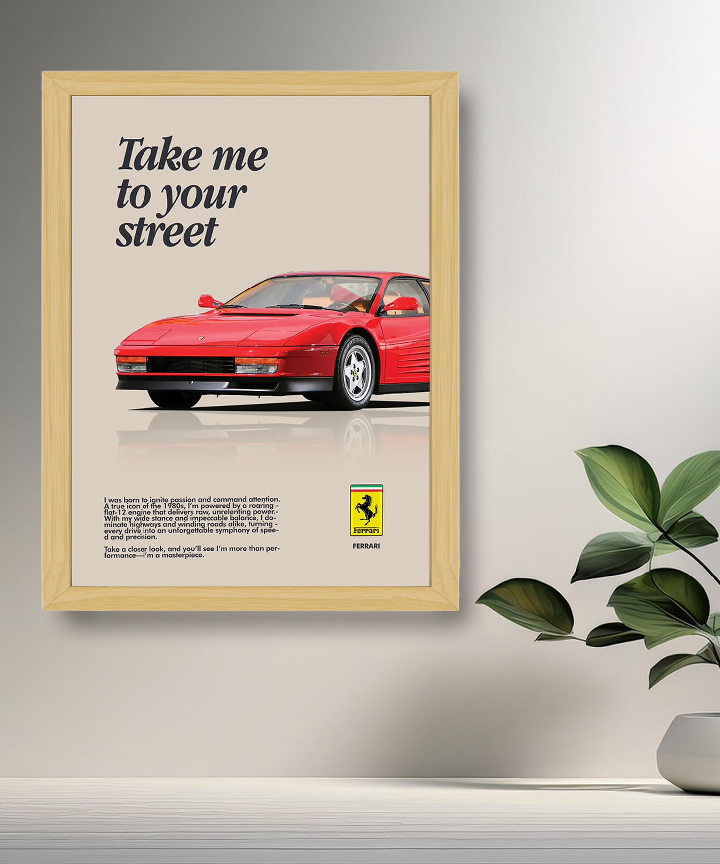 Cadre photo Ferrari Take me to your street