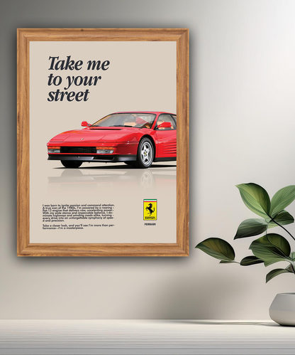 Cadre photo Ferrari Take me to your street