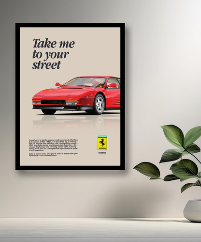 Cadre photo Ferrari Take me to your street