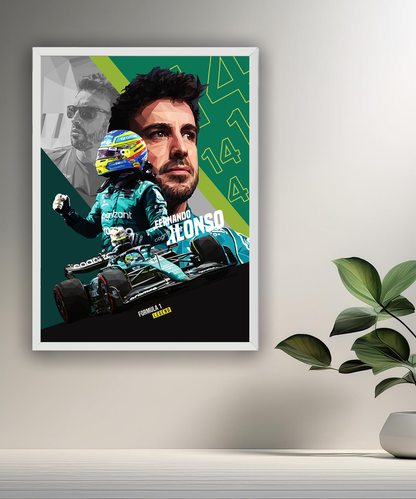 Cadre photo Fernando Alonso Formule 1