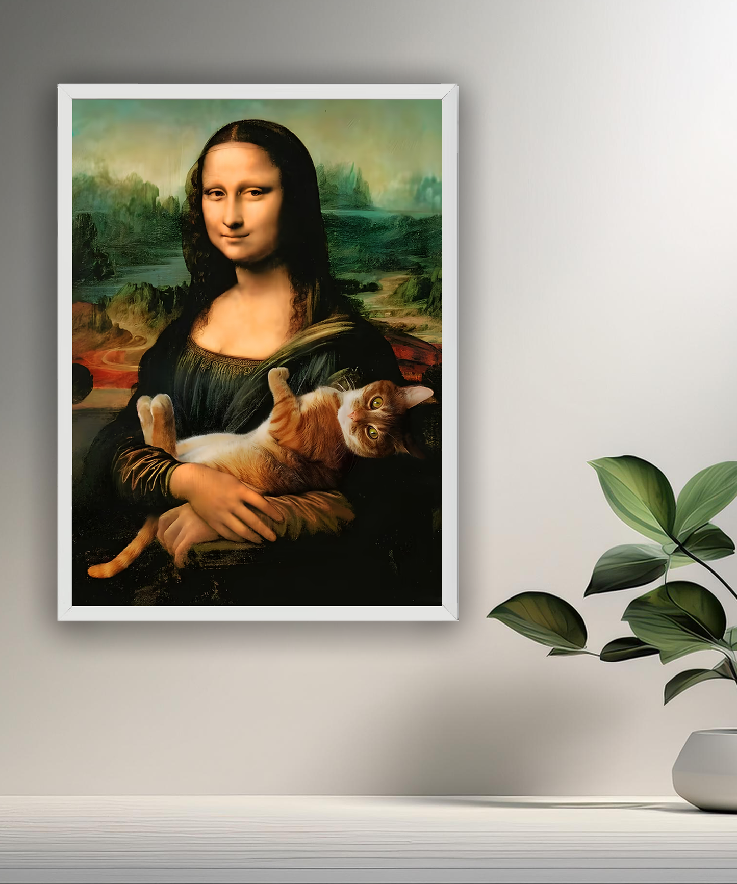 Cadre photo Mona Lisa La Joconde Chat