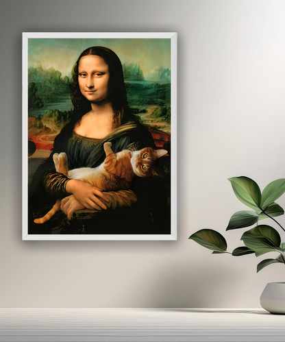 Cadre photo Mona Lisa La Joconde Chat