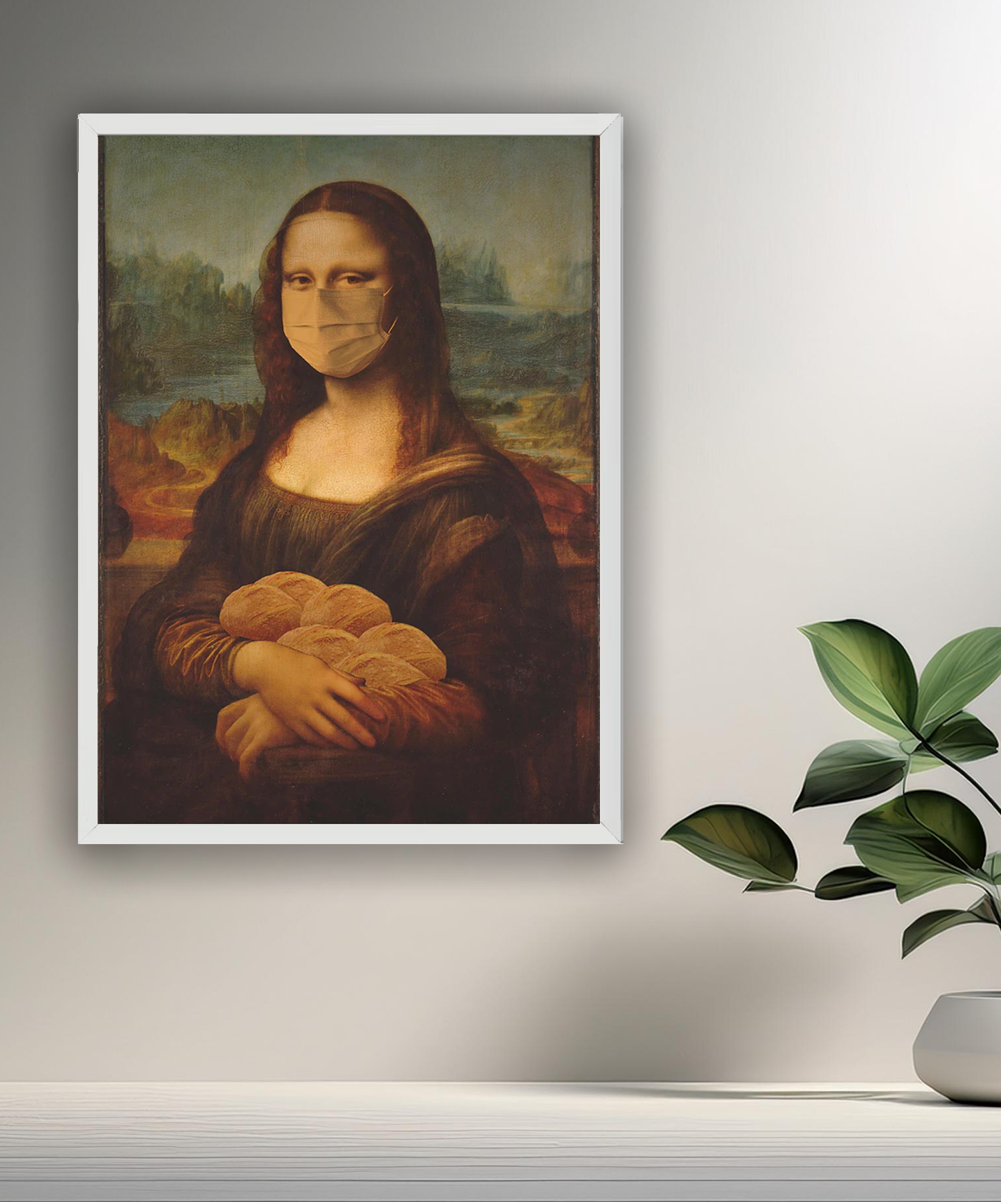 Cadre photo Mona Lisa La Joconde masque