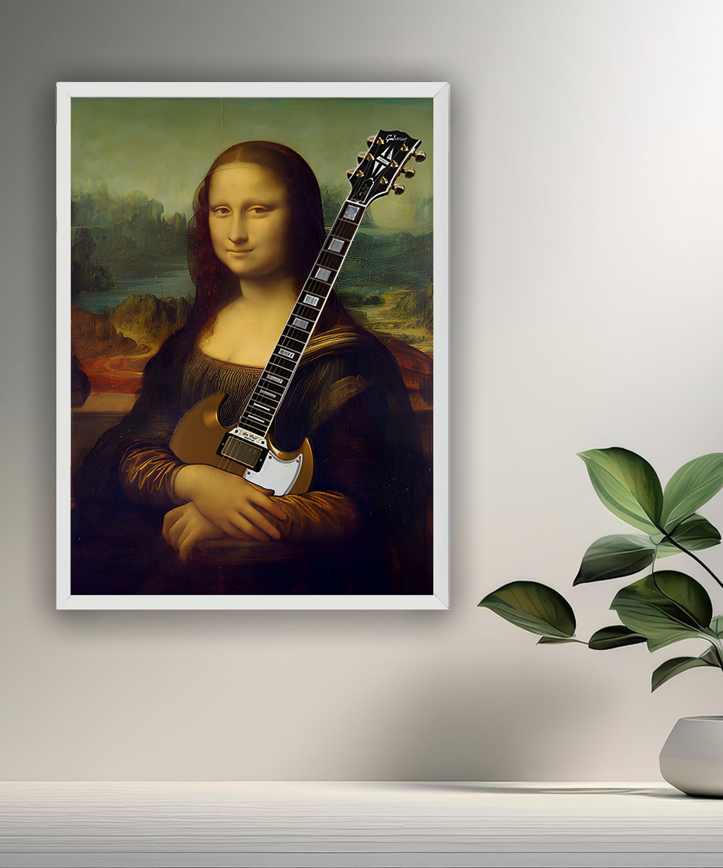 Cadre photo Mona Lisa La Joconde guitare