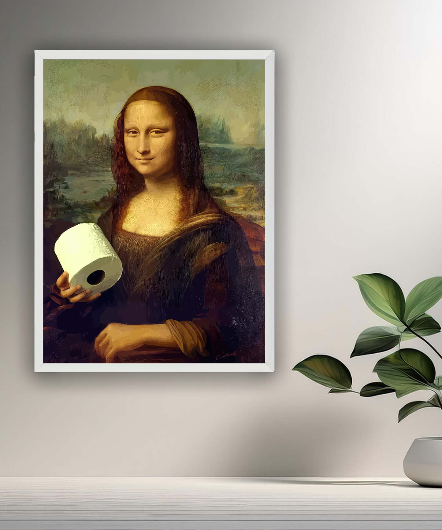 Cadre photo Mona Lisa La Joconde papier toilette