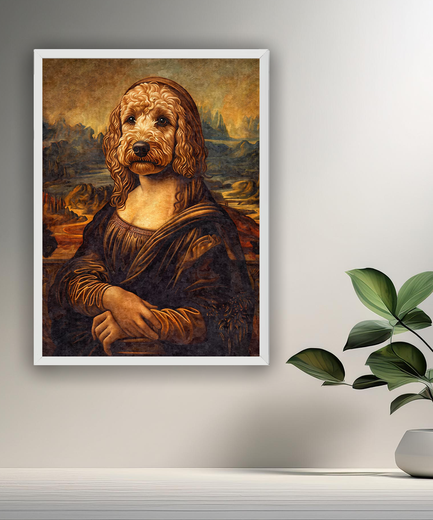Cadre photo Mona Lisa La Joconde chien