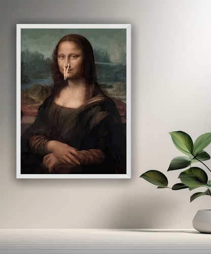 Cadre photo Mona Lisa La Joconde pince à linge