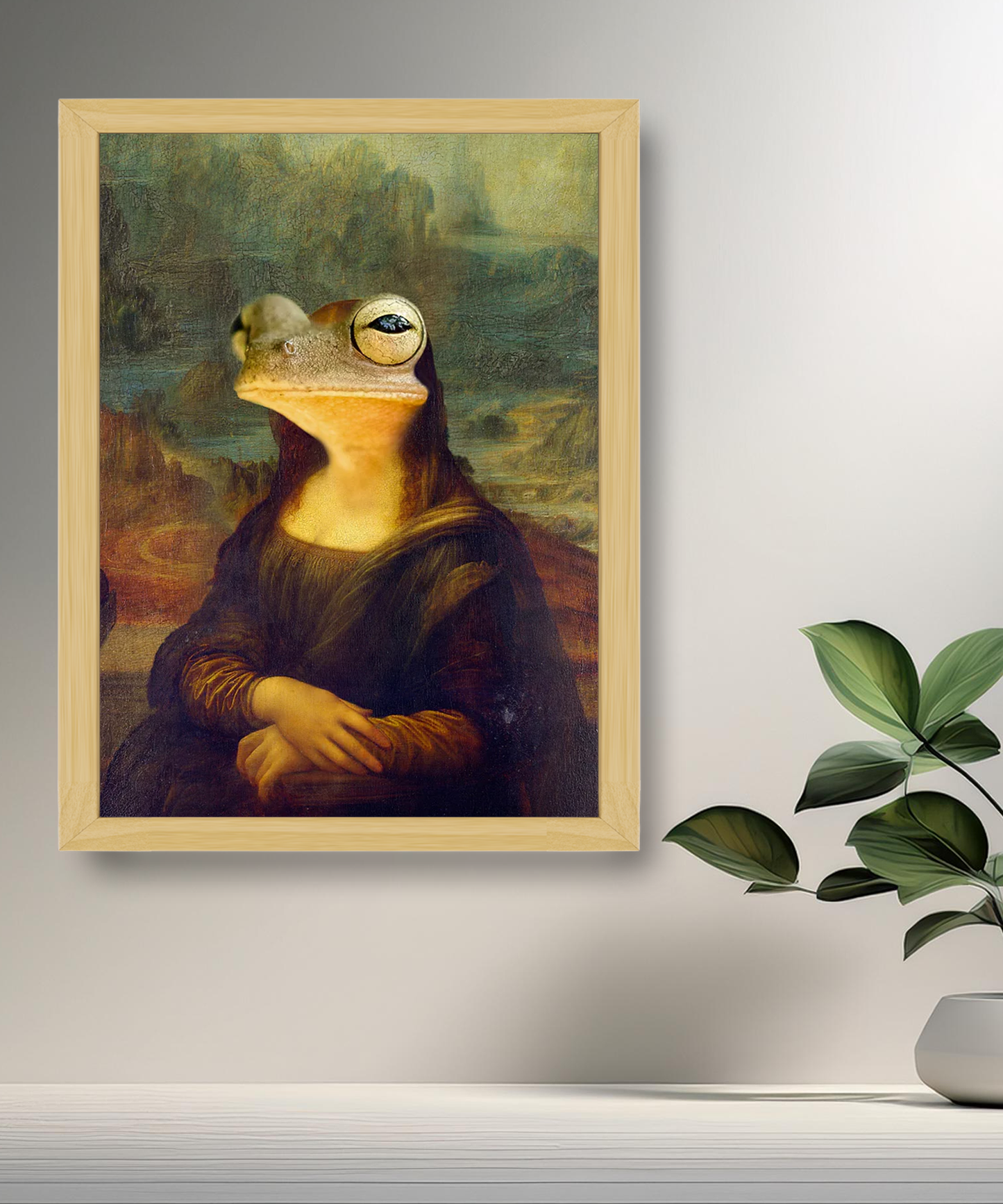 Cadre photo Mona Lisa La Joconde Grenouille