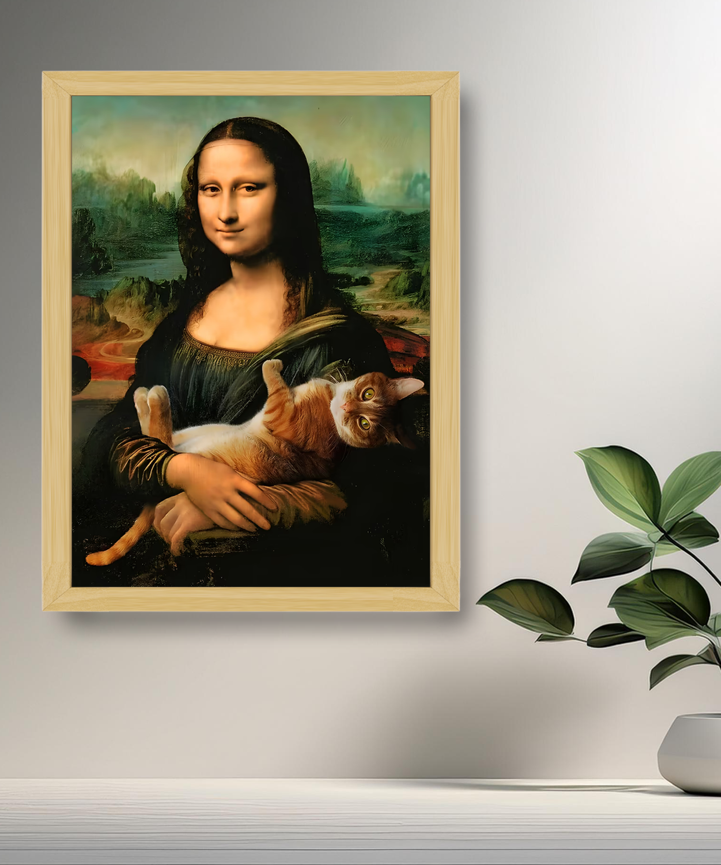 Cadre photo Mona Lisa La Joconde Chat