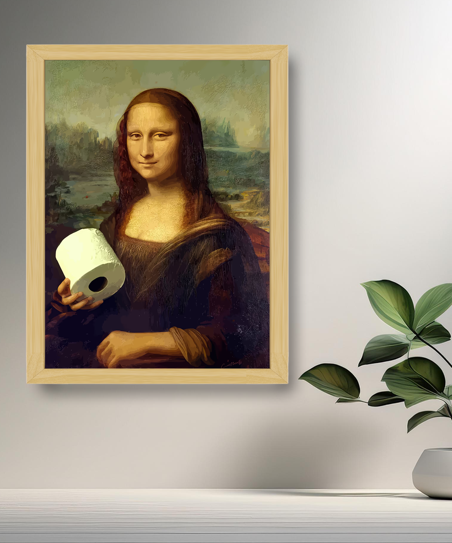 Cadre photo Mona Lisa La Joconde papier toilette