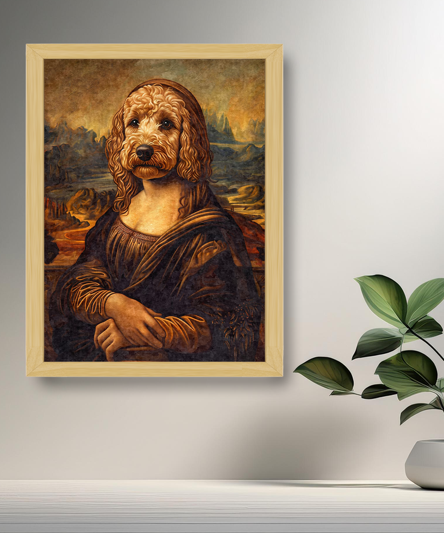 Cadre photo Mona Lisa La Joconde chien