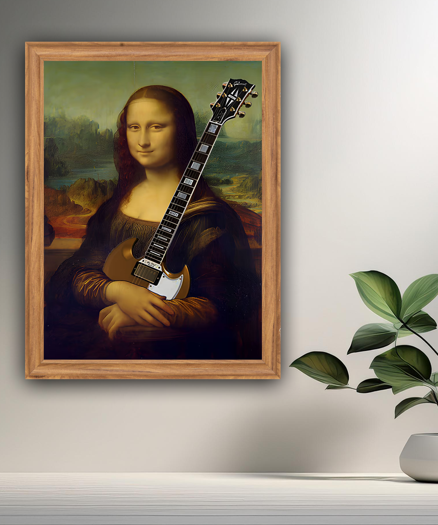 Cadre photo Mona Lisa La Joconde guitare