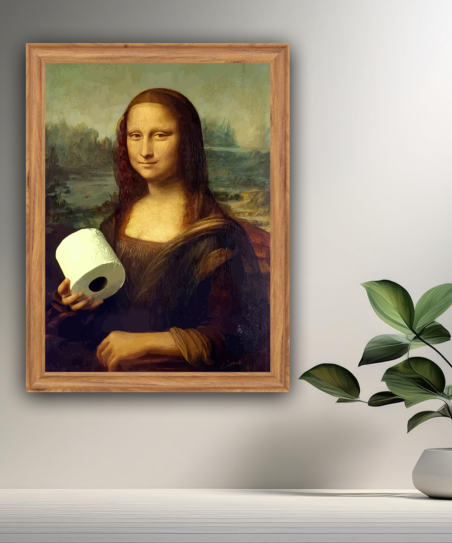 Cadre photo Mona Lisa La Joconde papier toilette