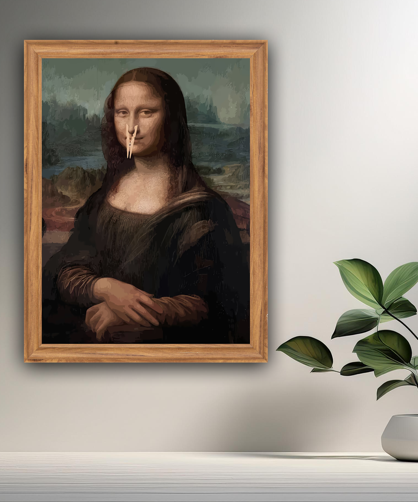 Cadre photo Mona Lisa La Joconde pince à linge