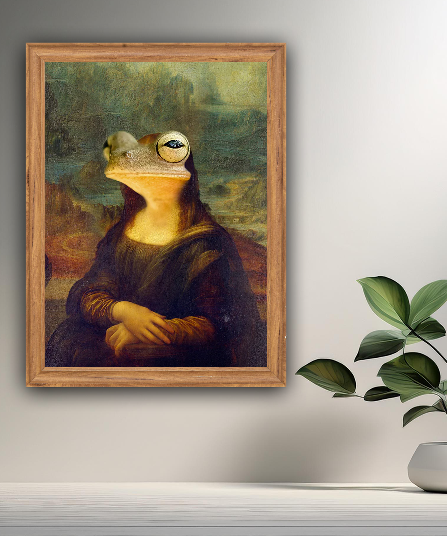 Cadre photo Mona Lisa La Joconde Grenouille
