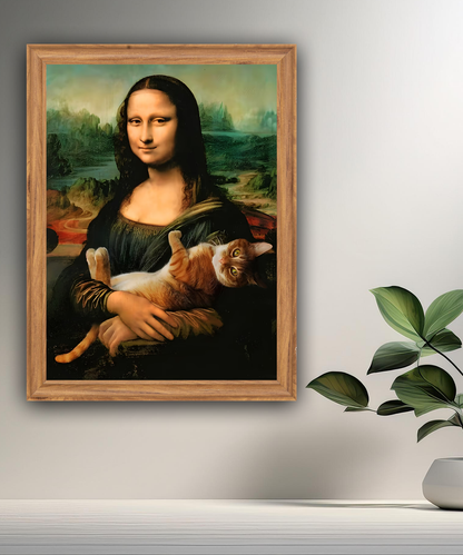 Cadre photo Mona Lisa La Joconde Chat