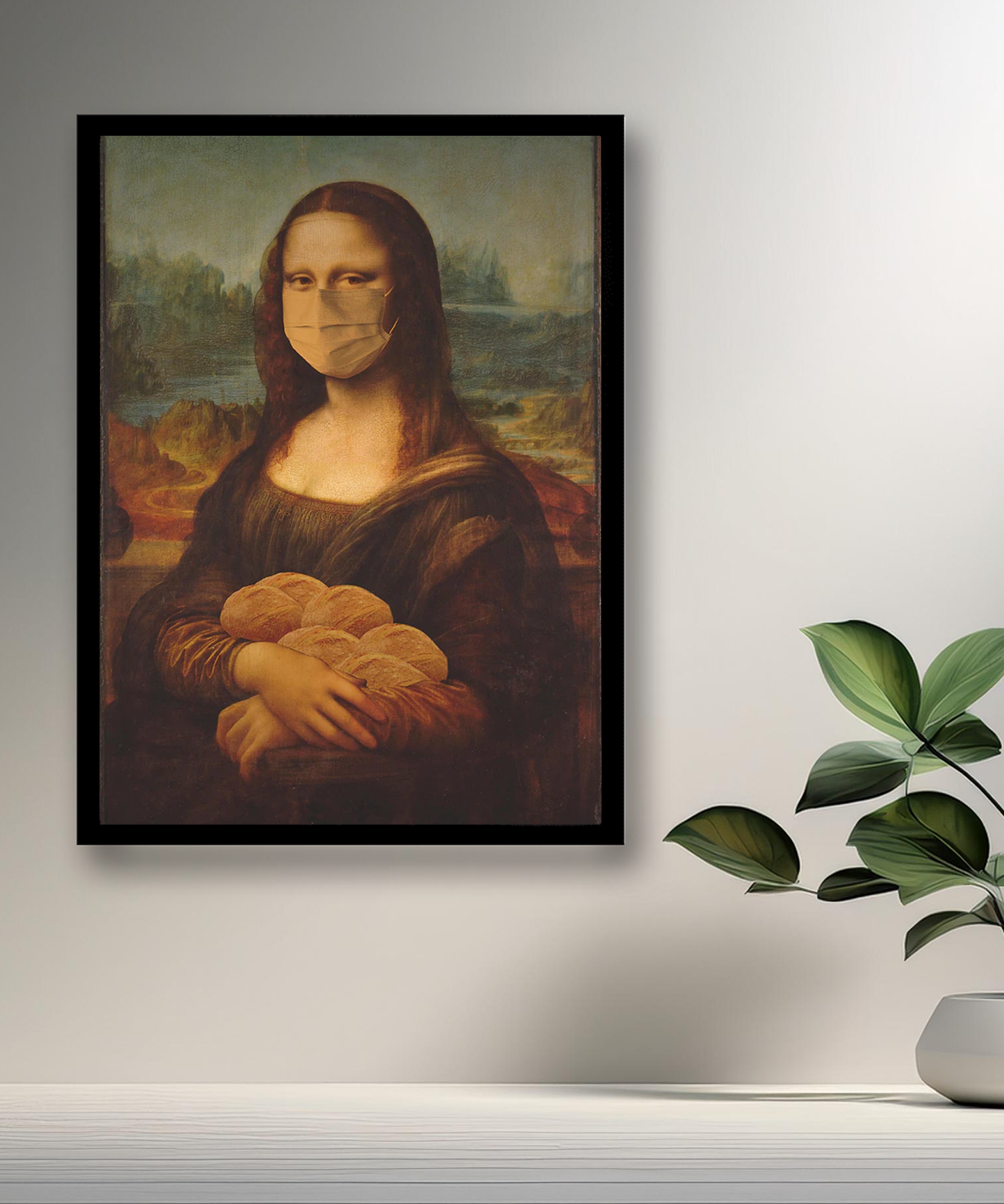 Cadre photo Mona Lisa La Joconde masque