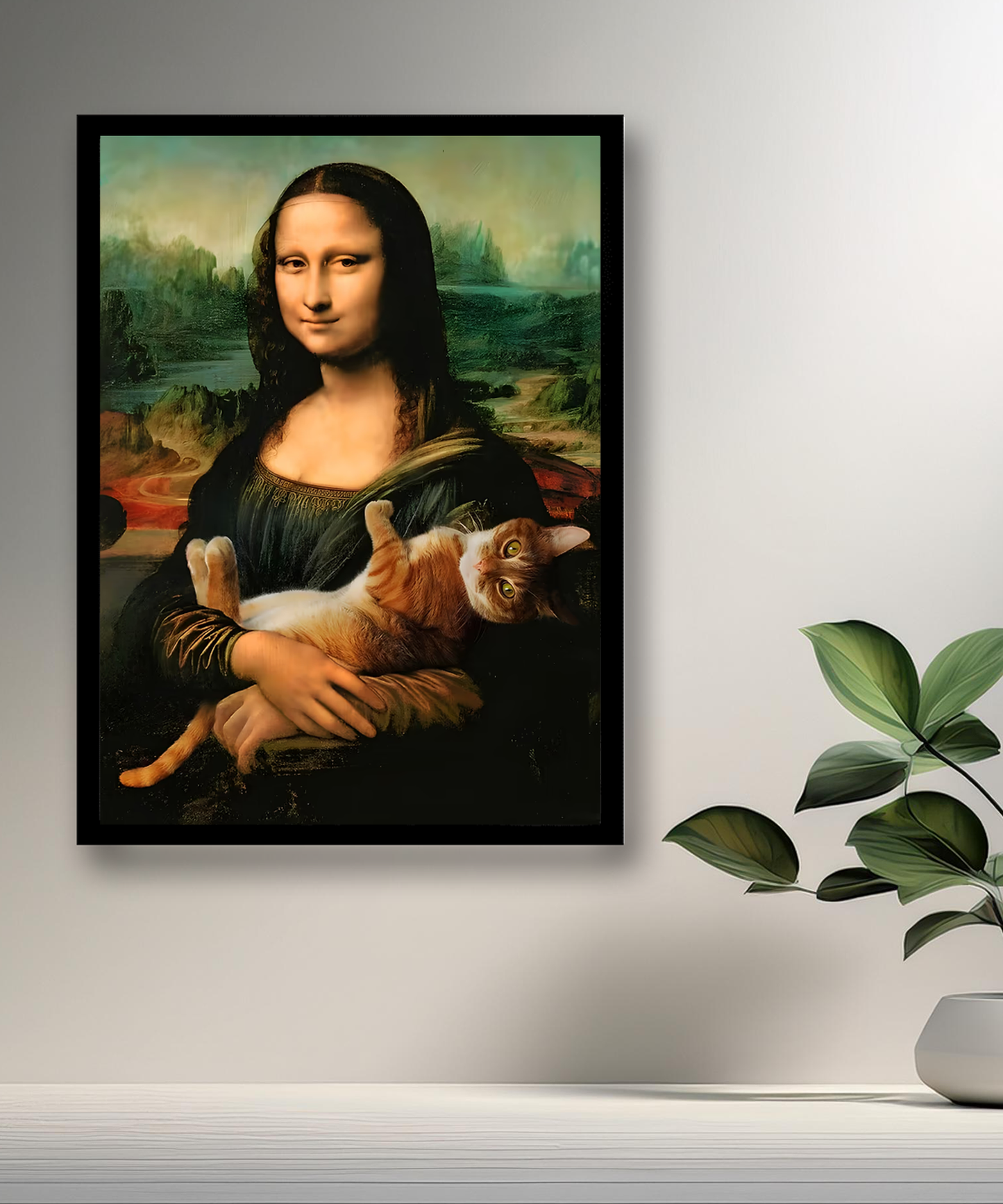 Cadre photo Mona Lisa La Joconde Chat