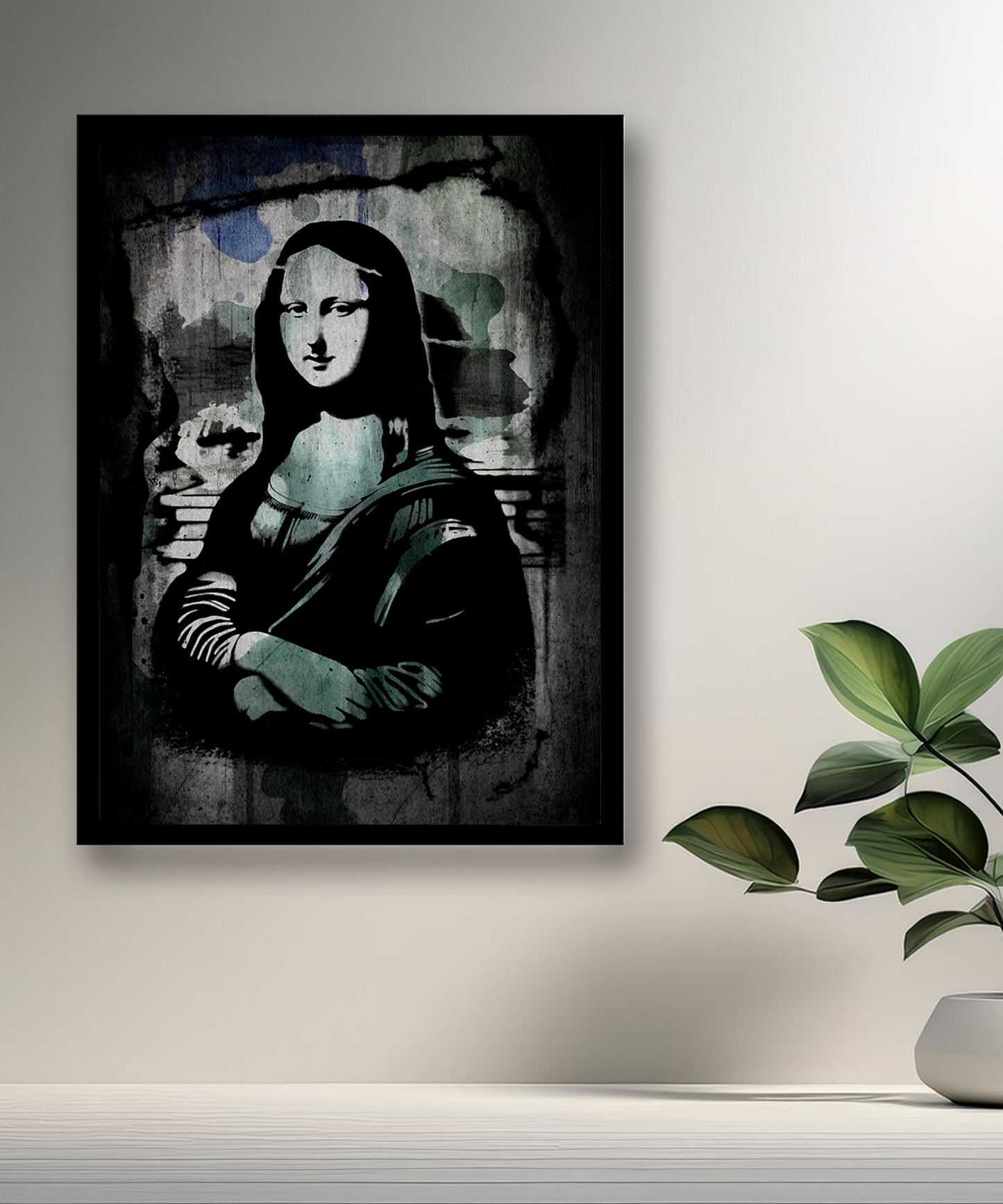 Cadre photo Mona Lisa La Joconde black mode