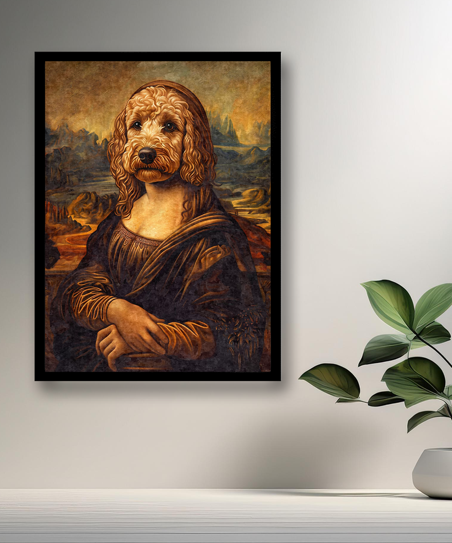 Cadre photo Mona Lisa La Joconde chien