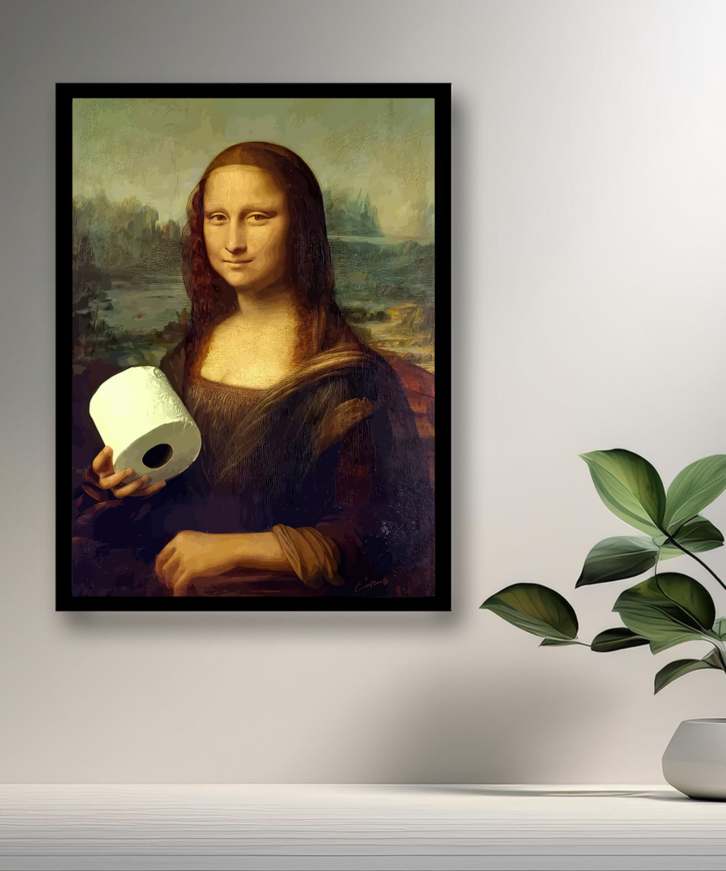 Cadre photo Mona Lisa La Joconde papier toilette