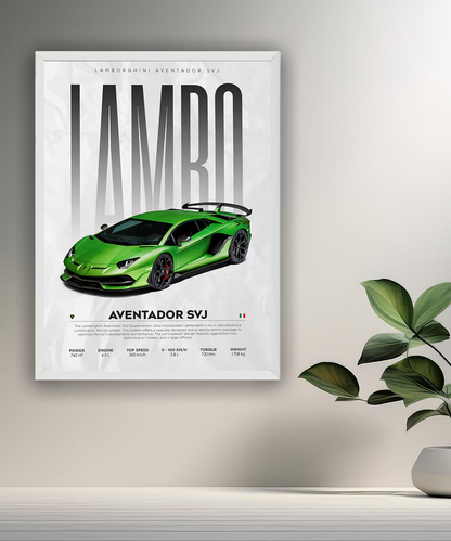 Cadre photo Lamborghini Aventador SVJ