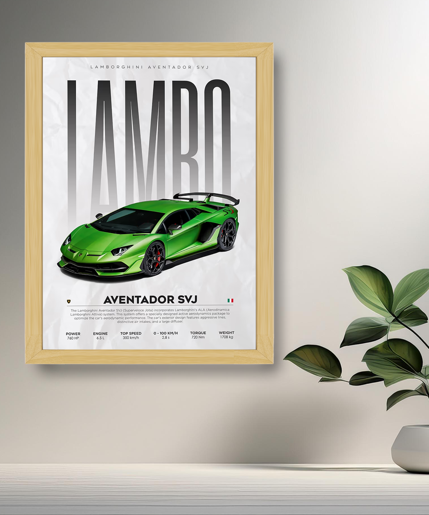 Cadre photo Lamborghini Aventador SVJ