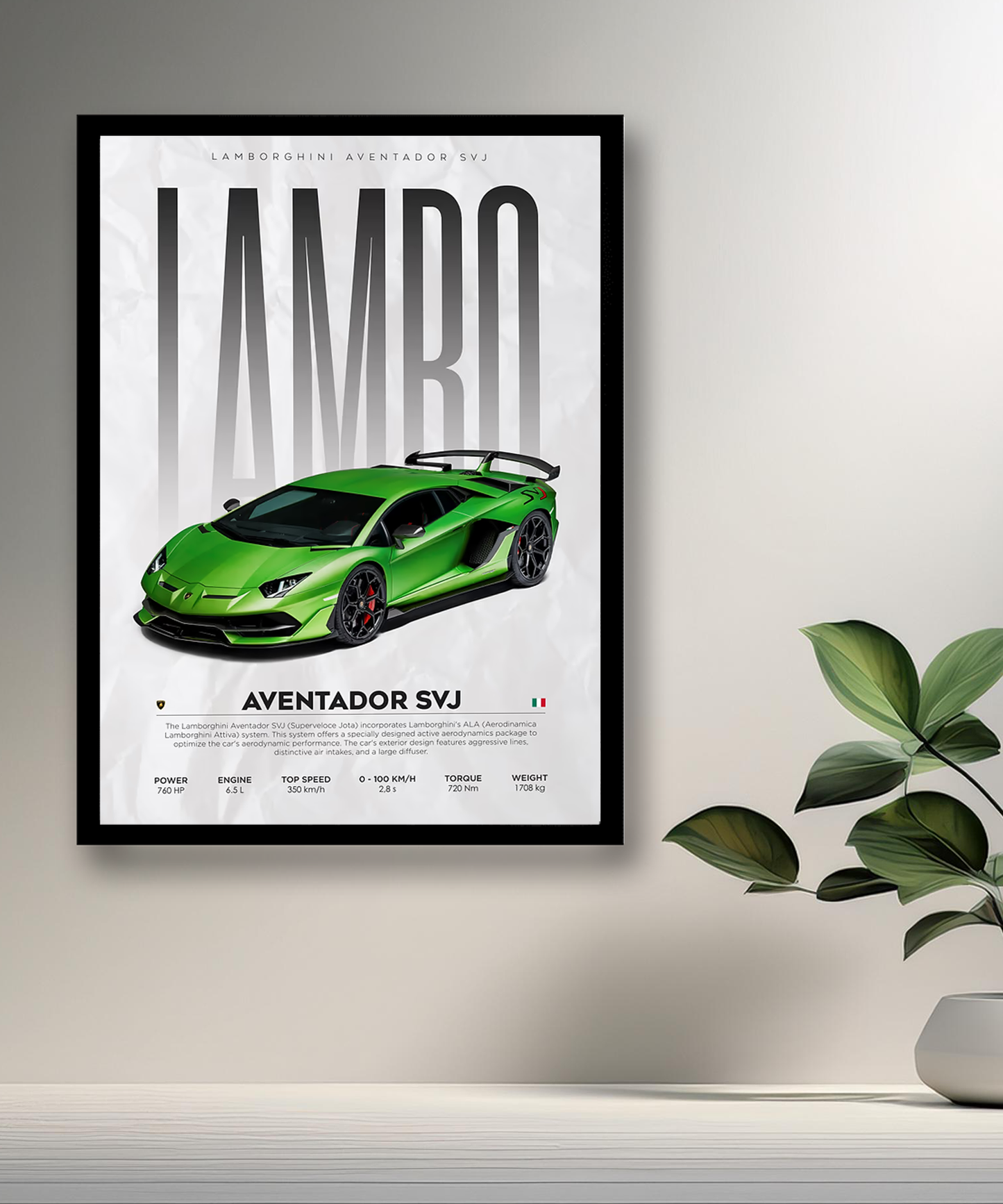 Cadre photo Lamborghini Aventador SVJ