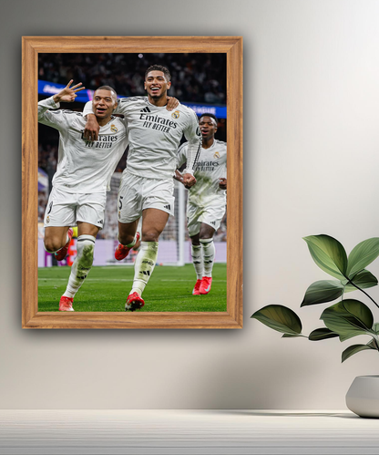 Cadre photo de Mbappé, Bellingham, Vinicius JR