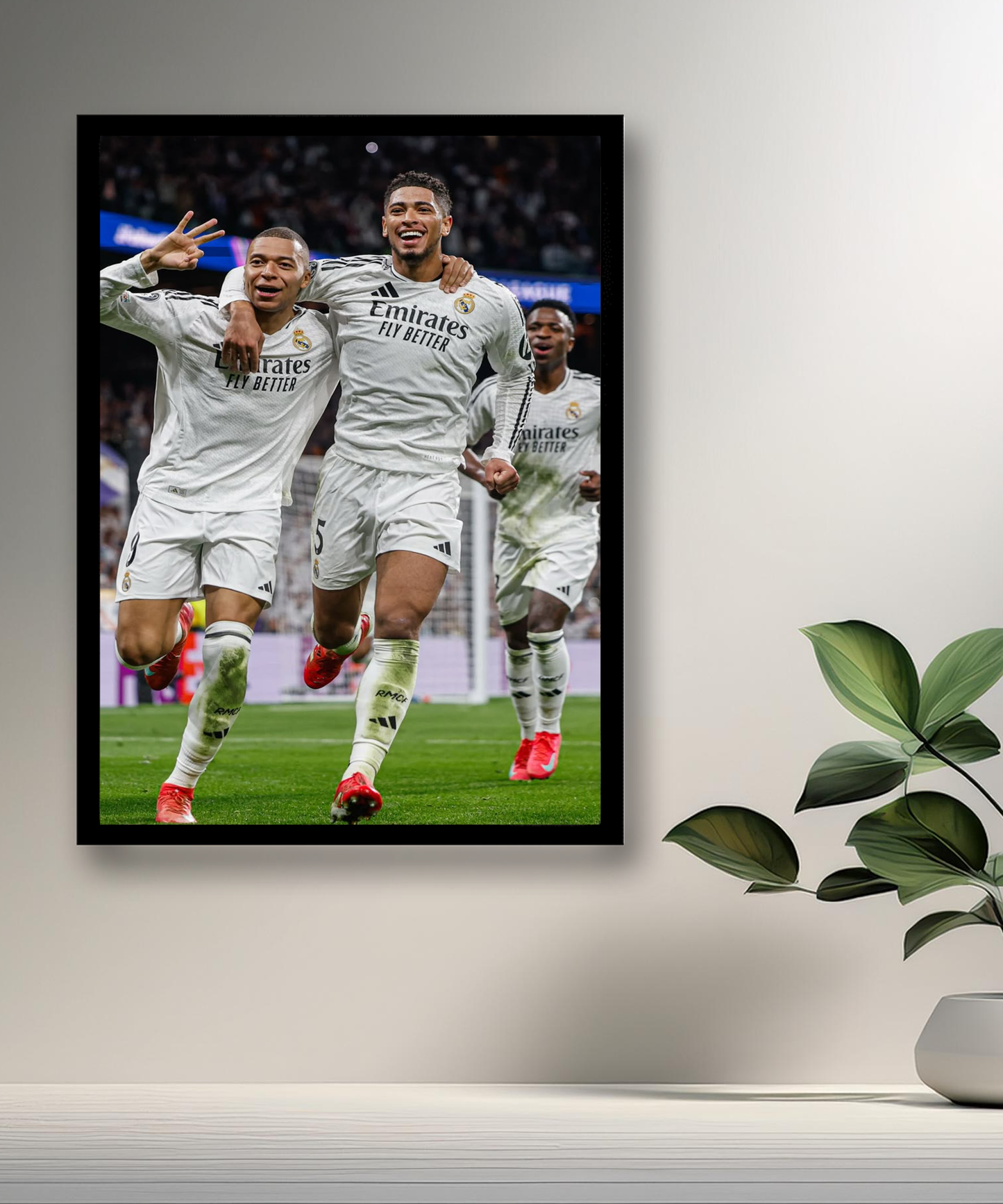 Cadre photo de Mbappé, Bellingham, Vinicius JR