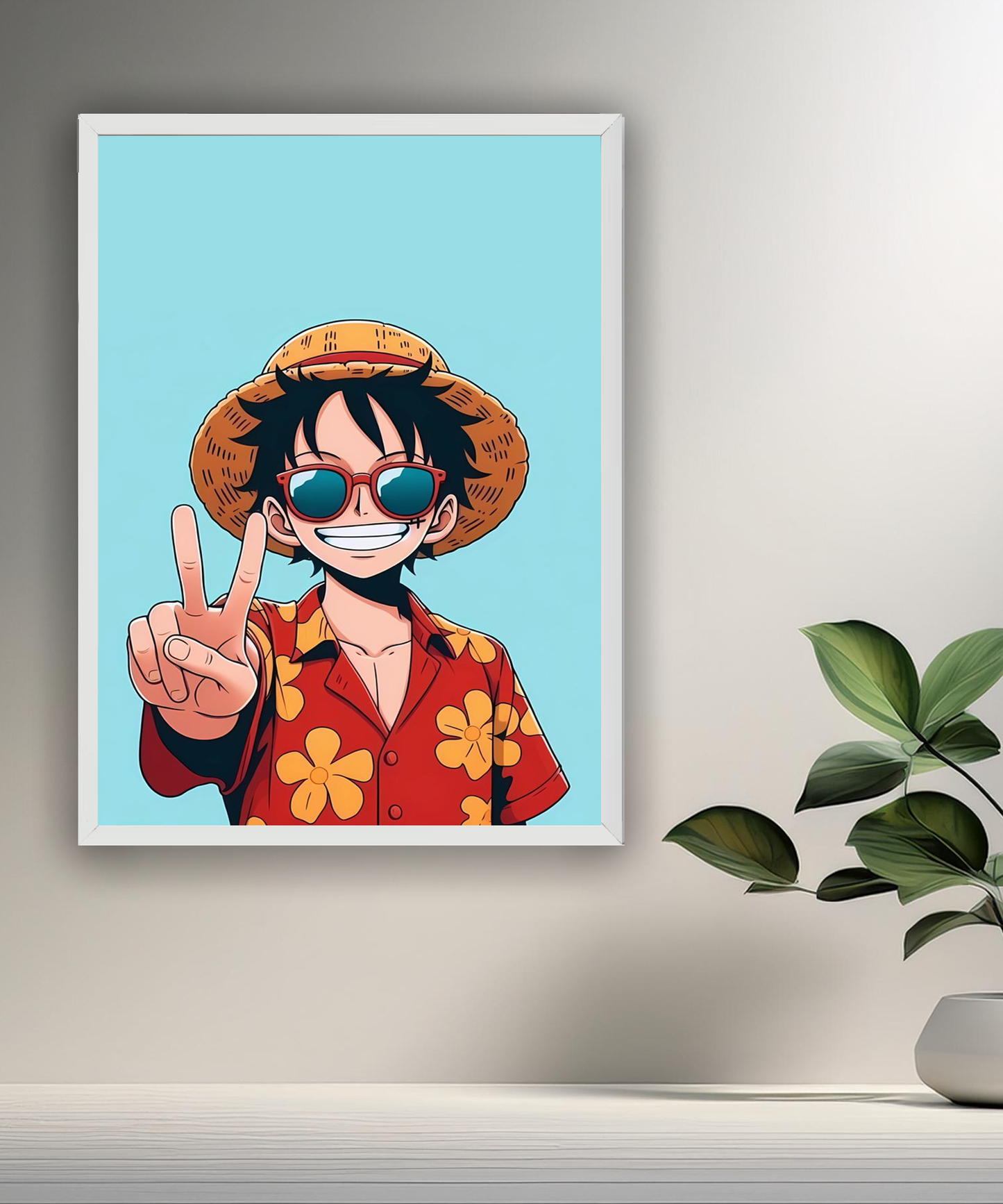 Cadre photo Luffy One Piece lunettes