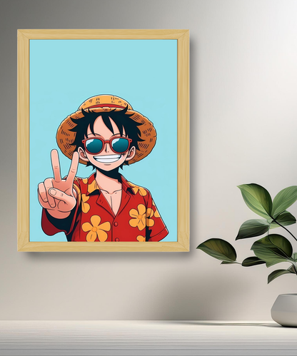 Cadre photo Luffy One Piece lunettes