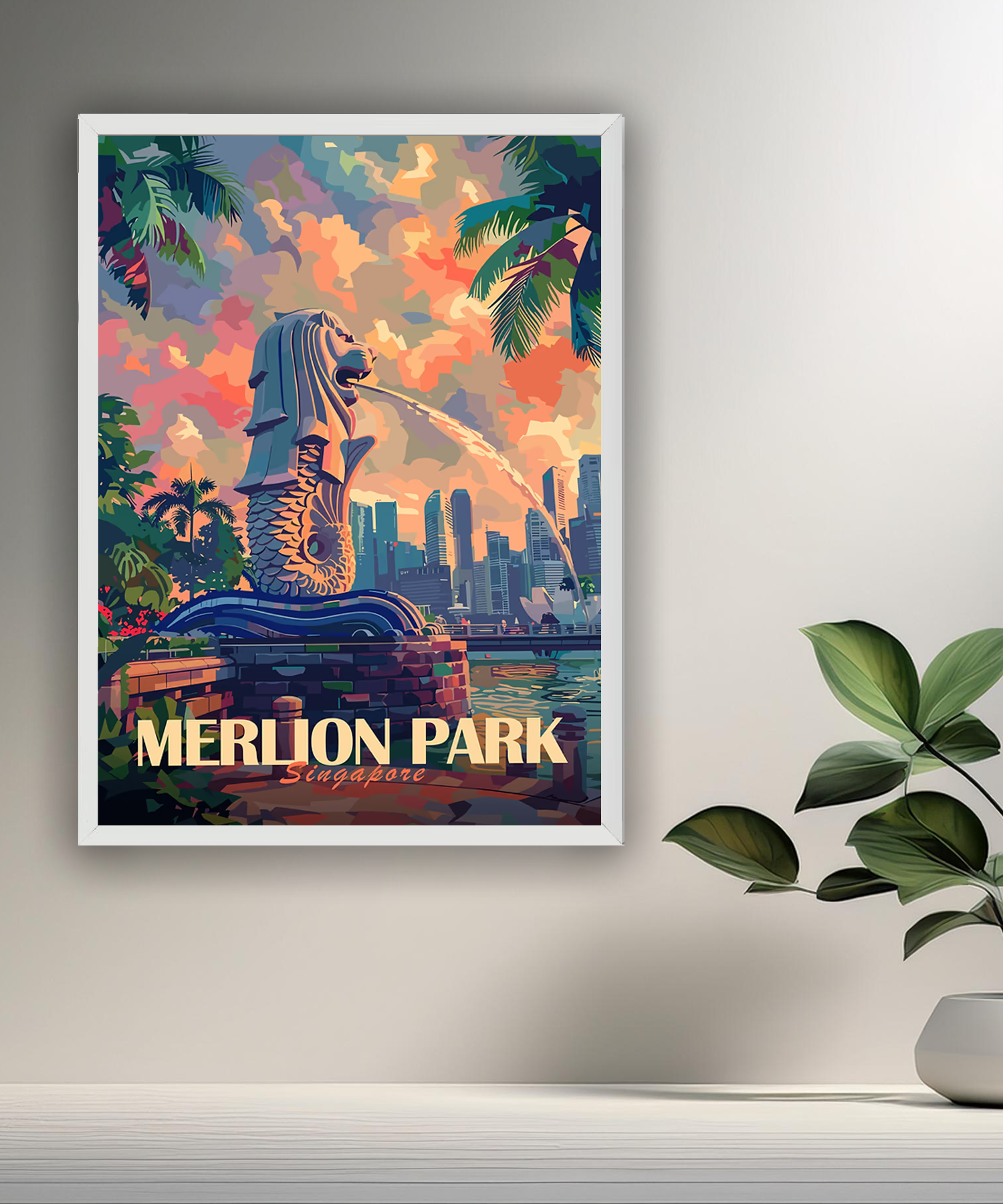Cadre photo Merlion Park Singapore