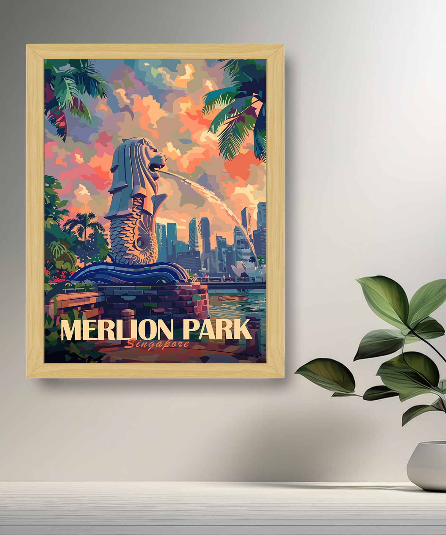 Cadre photo Merlion Park Singapore