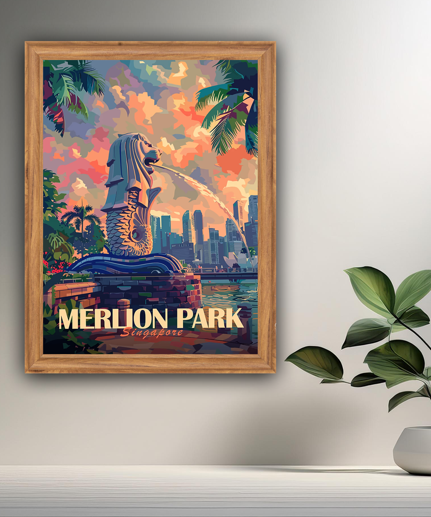 Cadre photo Merlion Park Singapore