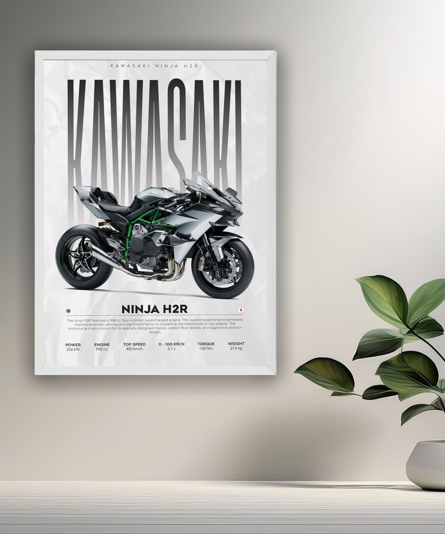 Cadre photo Kawasaki Ninja H2R