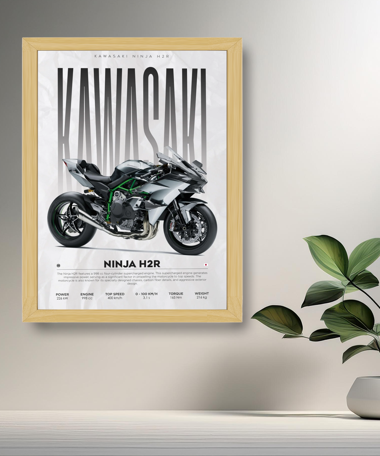 Cadre photo Kawasaki Ninja H2R