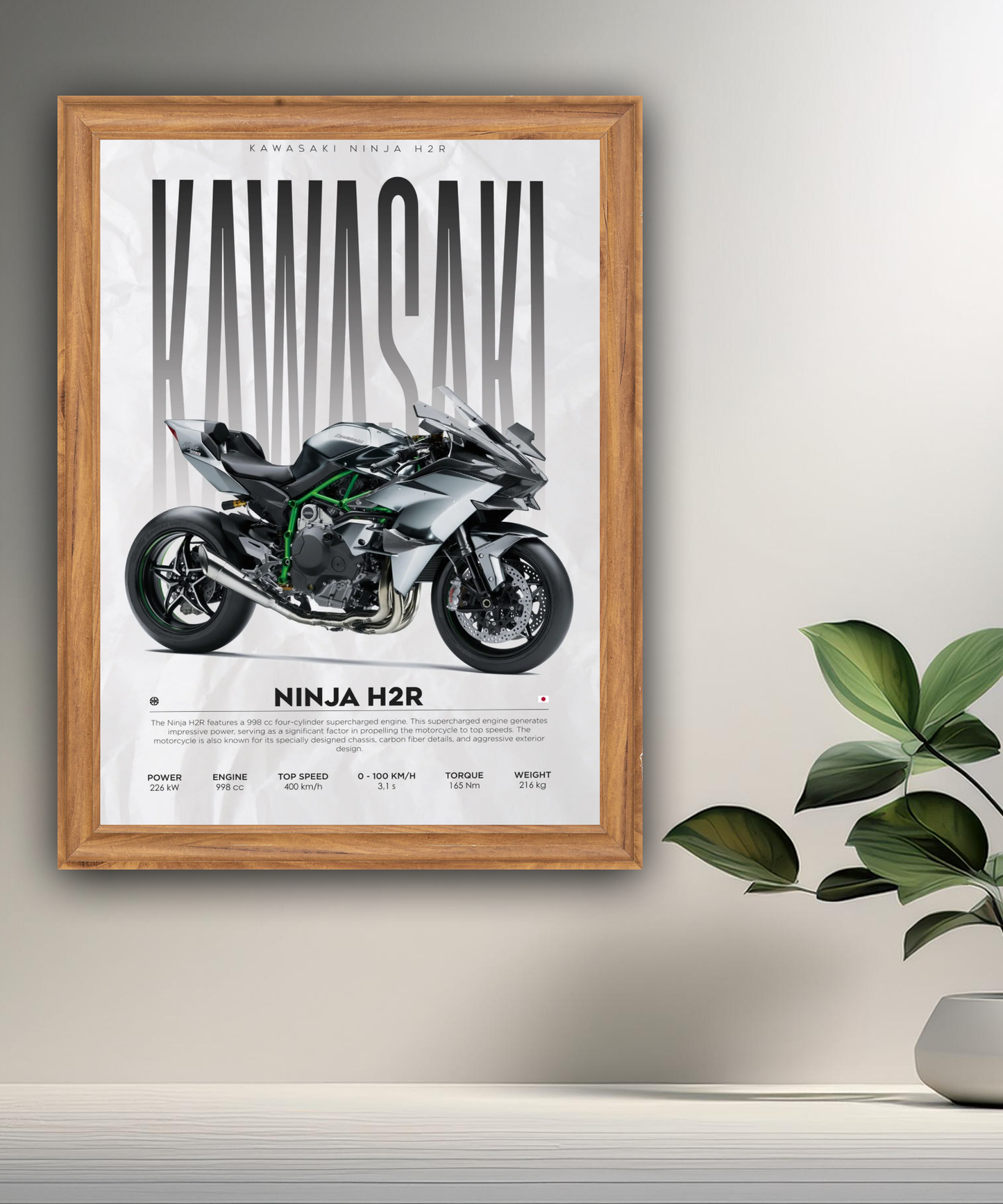 Cadre photo Kawasaki Ninja H2R