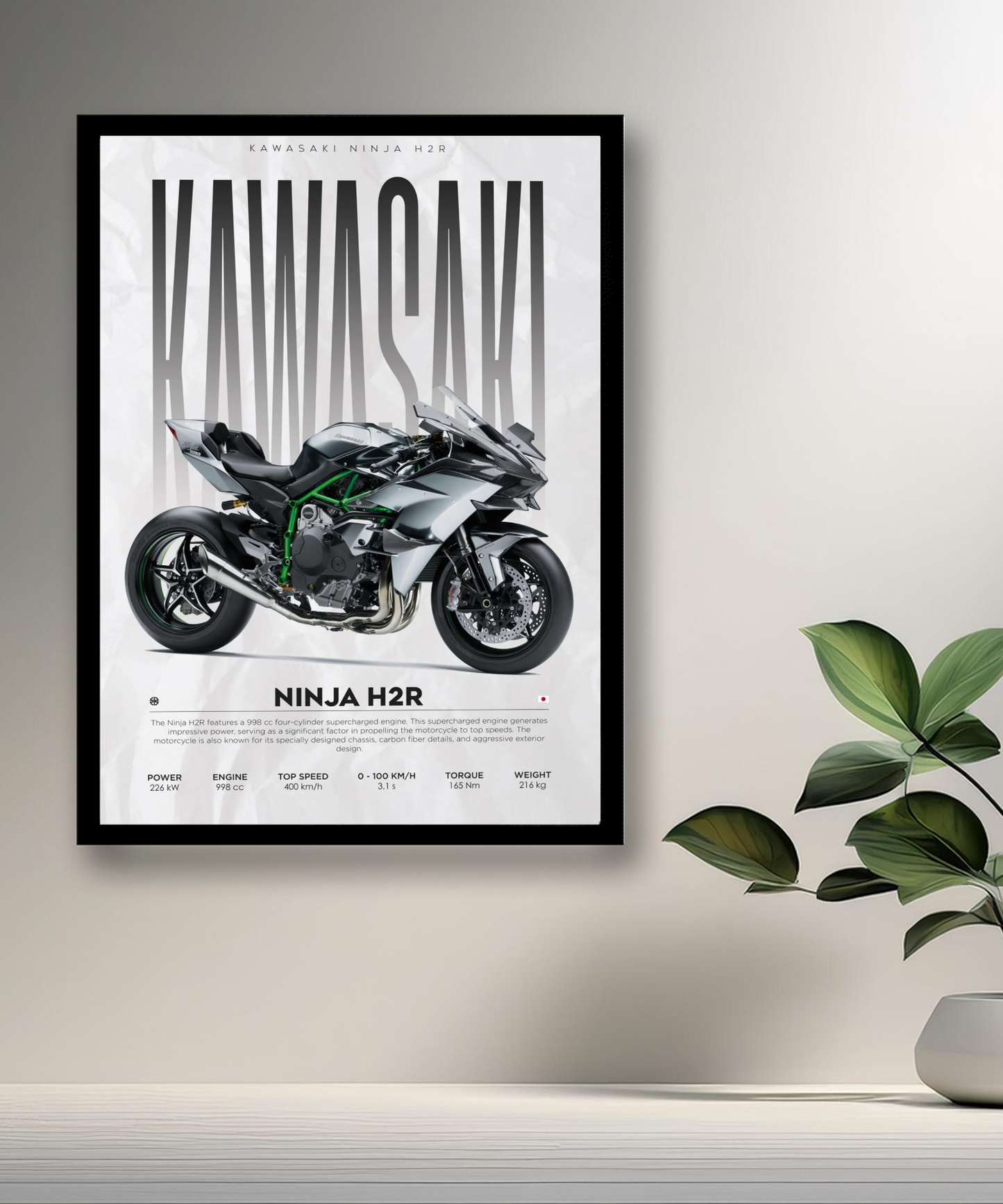 Cadre photo Kawasaki Ninja H2R