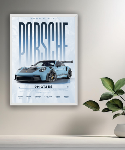 Cadre photo Porsche GT3 RS 911 bleu