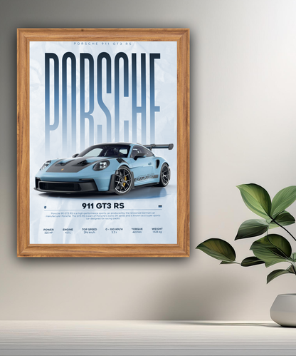 Cadre photo Porsche GT3 RS 911 bleu