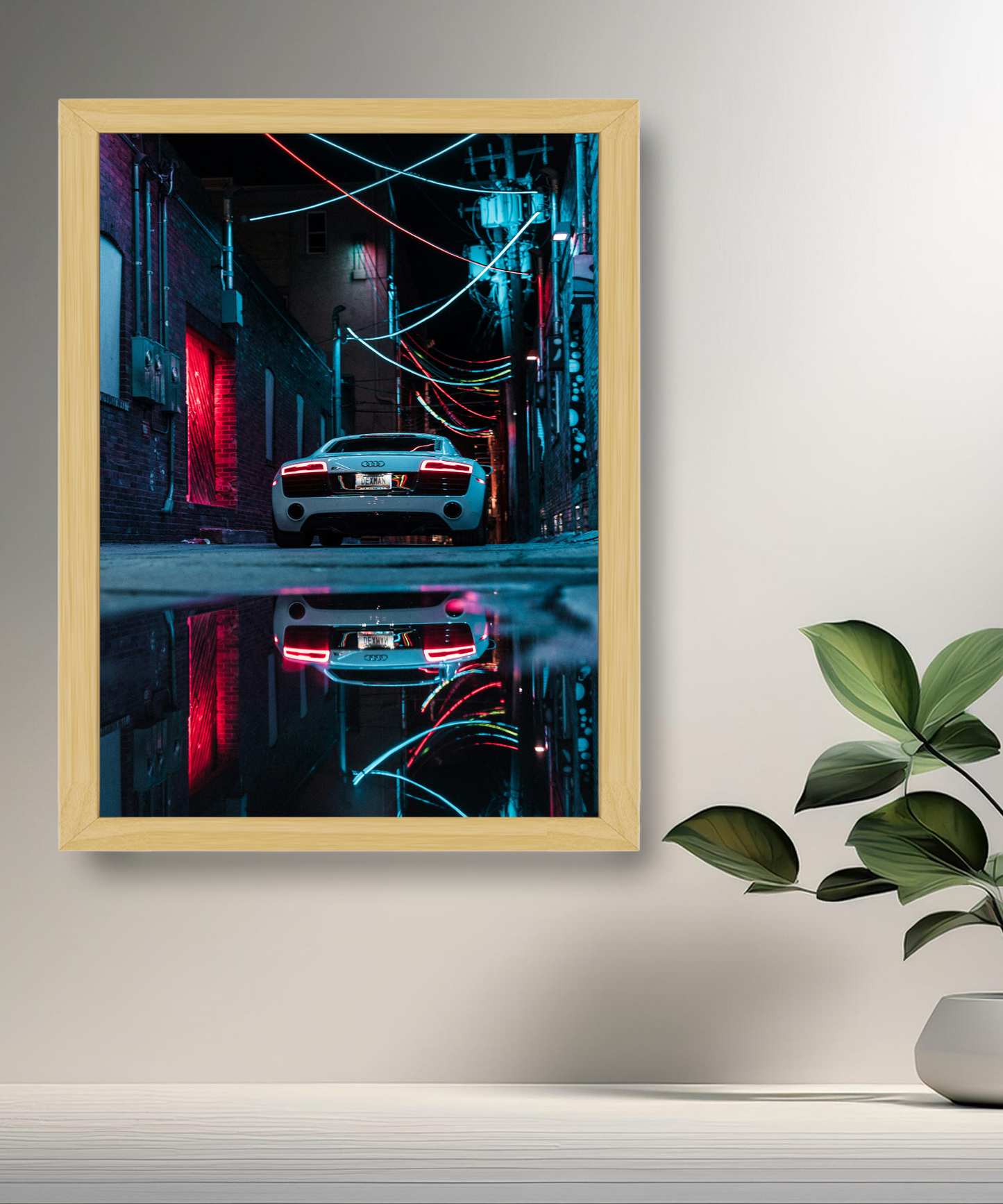 Cadre photo Audi R8 blanc