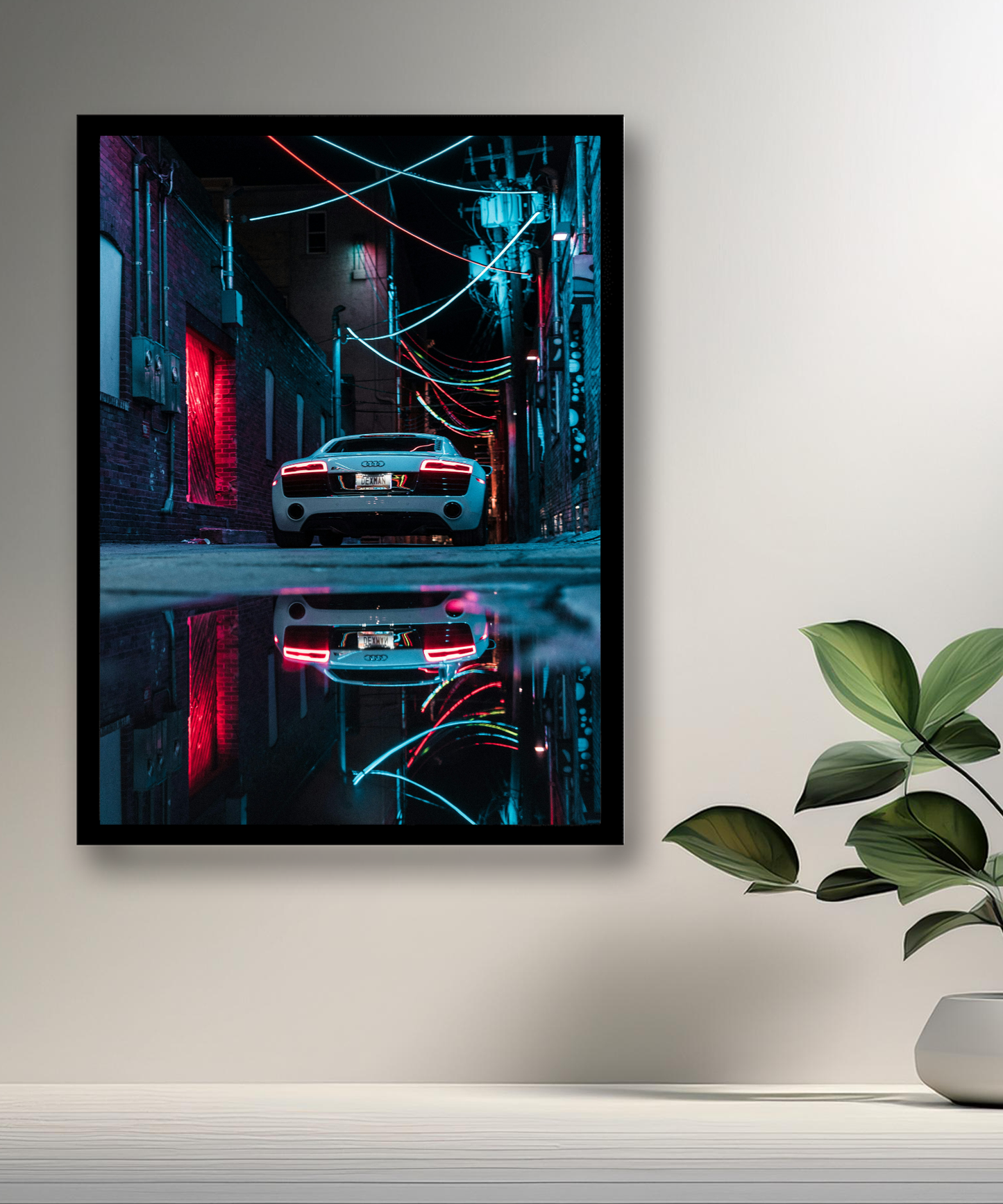 Cadre photo Audi R8 blanc