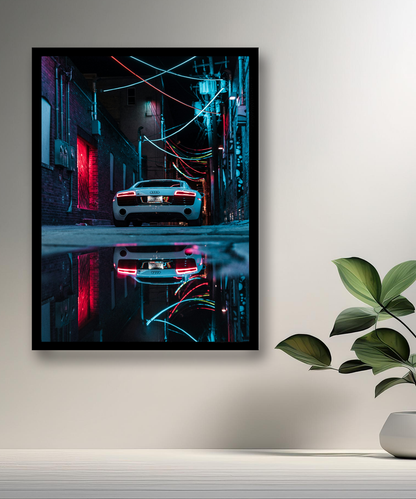 Cadre photo Audi R8 blanc