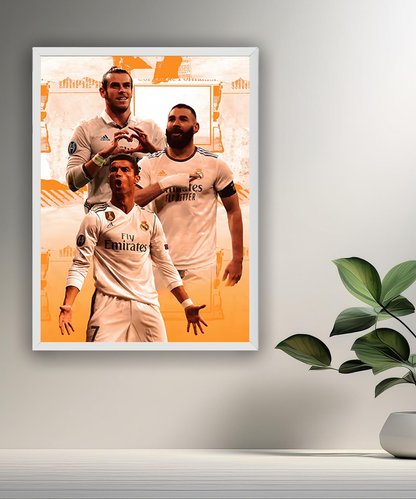 Cadre photo de Benzema, Bale, Cristiano Ronaldo