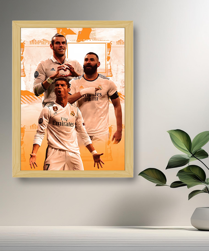 Cadre photo de Benzema, Bale, Cristiano Ronaldo