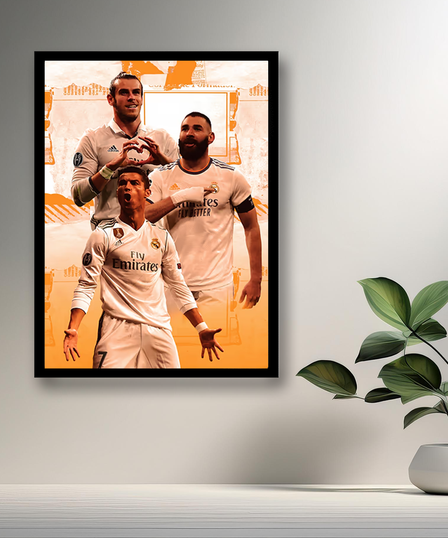 Cadre photo de Benzema, Bale, Cristiano Ronaldo
