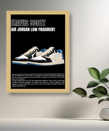 Poster Travis Scott Air Jordan Low Fragment encadré