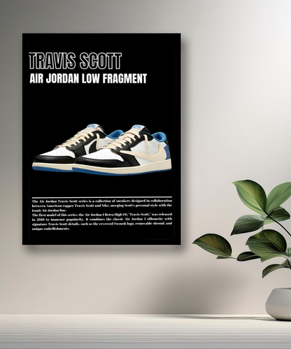 Poster Travis Scott Air Jordan Low Fragment encadré