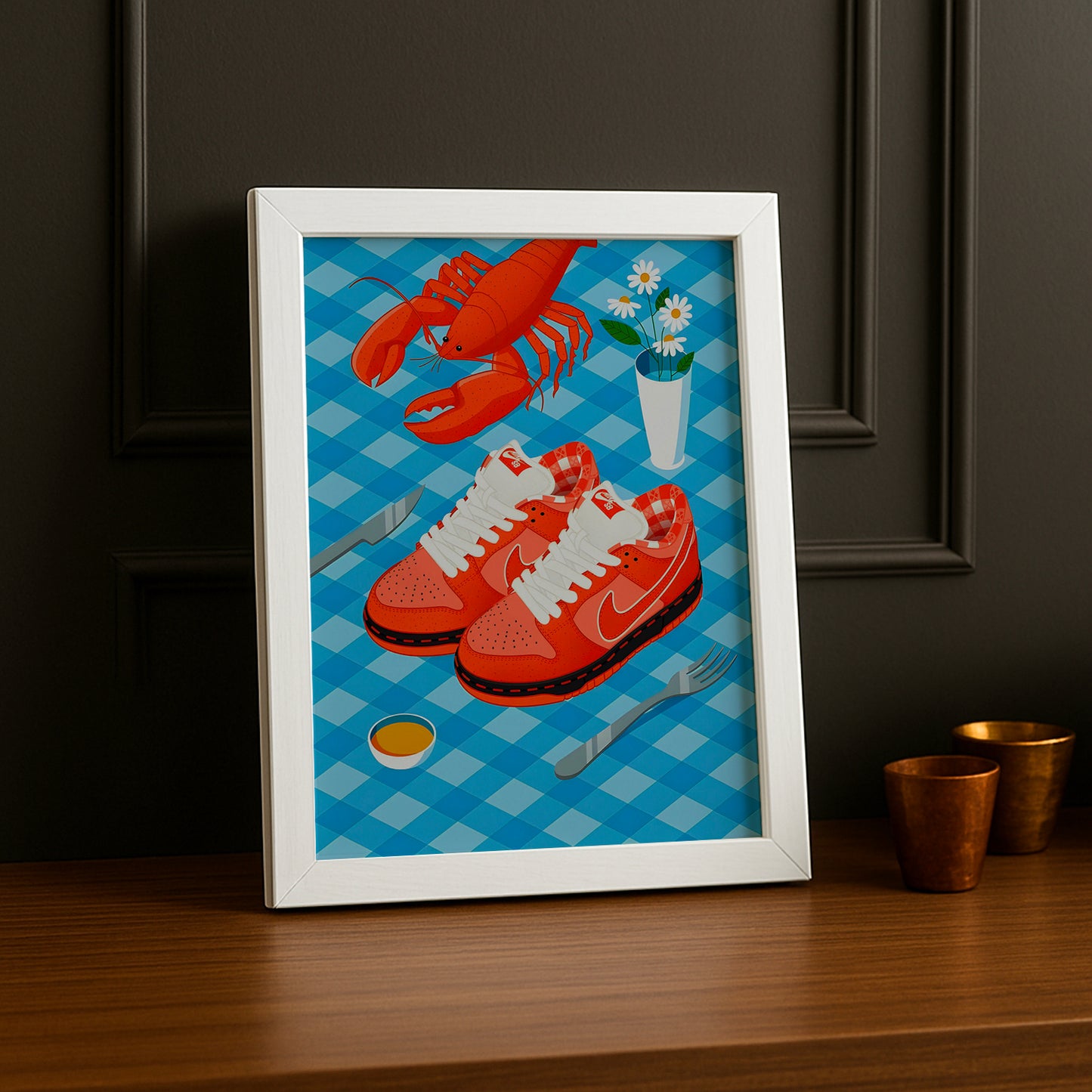 Cadre photo Nike Dunk SB Orange illustration